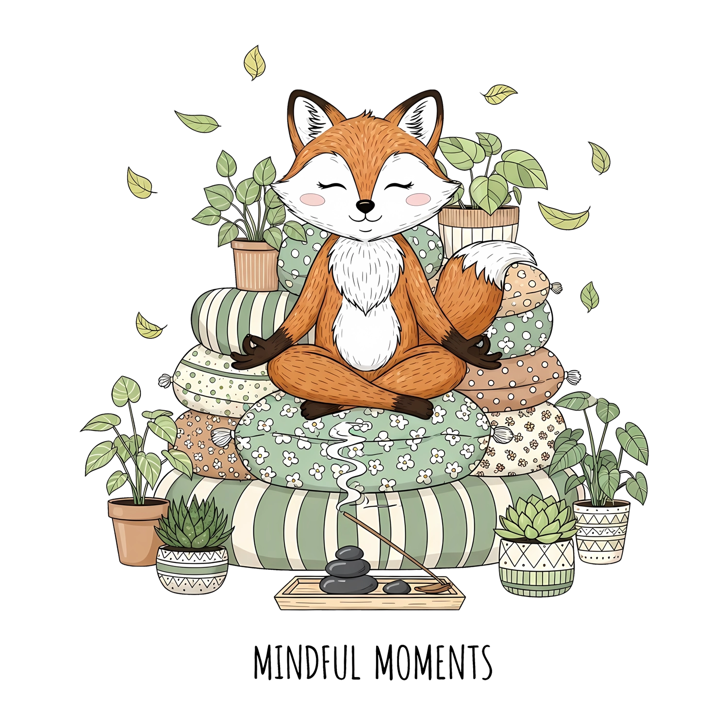 mindful fox meditating
